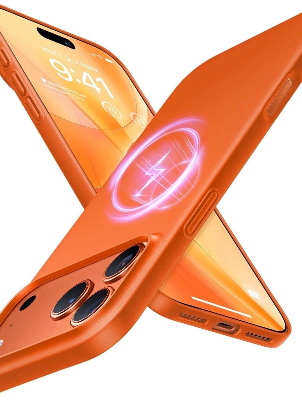 Orange Silicone MagSafe-Compatible Phone Case - Apple iPhone